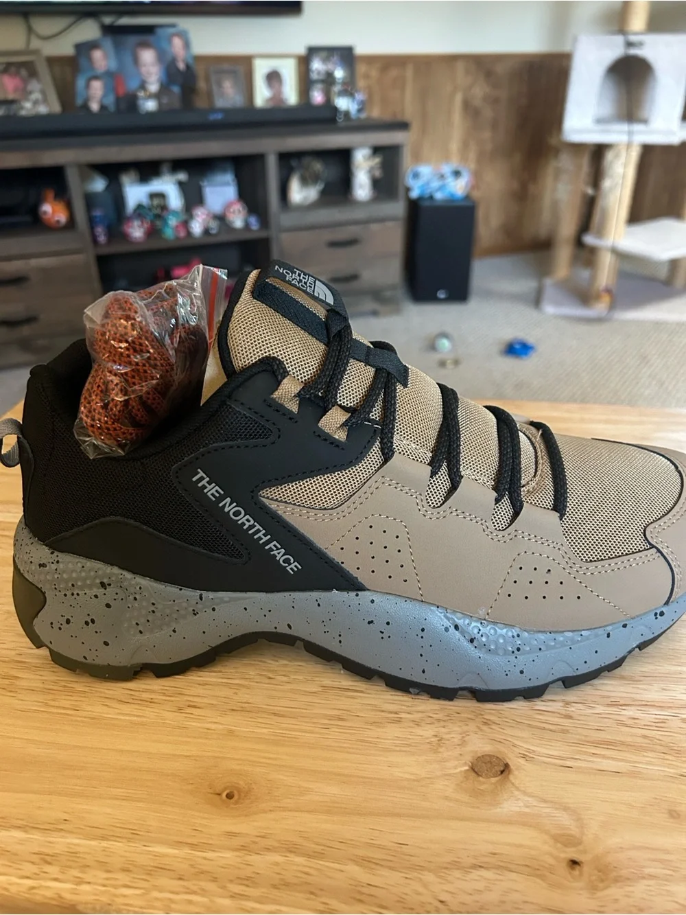 The North Face Utility Brown and Black Shoe Box with Label